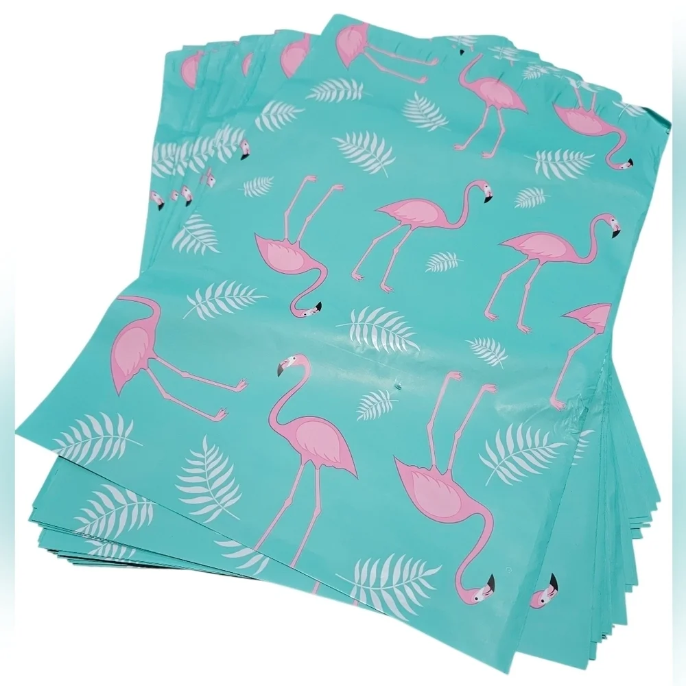 Flamingo Print Poly Mailers Self Sealing. 50 Count, 10